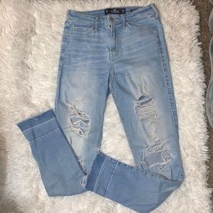 Hollister high rise super skinny ripped jeans